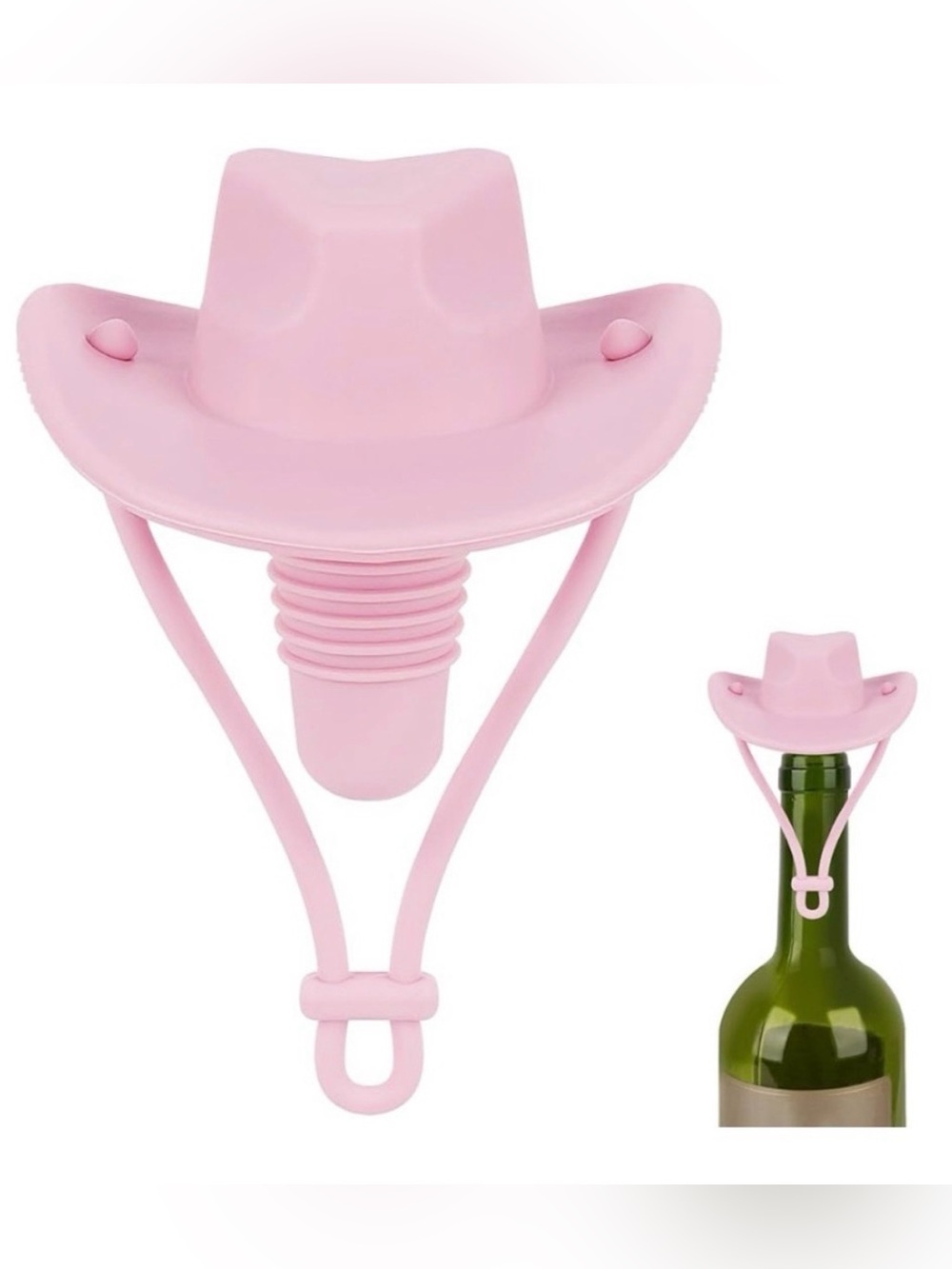 💕Super Cute! Silicone Wine Stopper - Pink Cowboy Hat